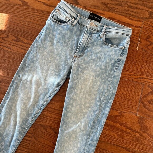 BLACK ORCHID Miranda Off Step High Rise Skinny Jeans Cheetah Print Size 25 Luxe - Picture 6 of 13